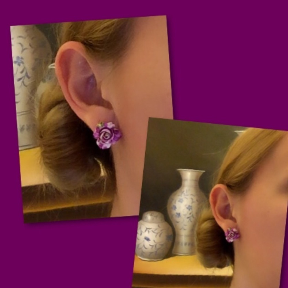 🆕 Rainbow colored Flower earrings 🌸 - Picture 3 of 3
